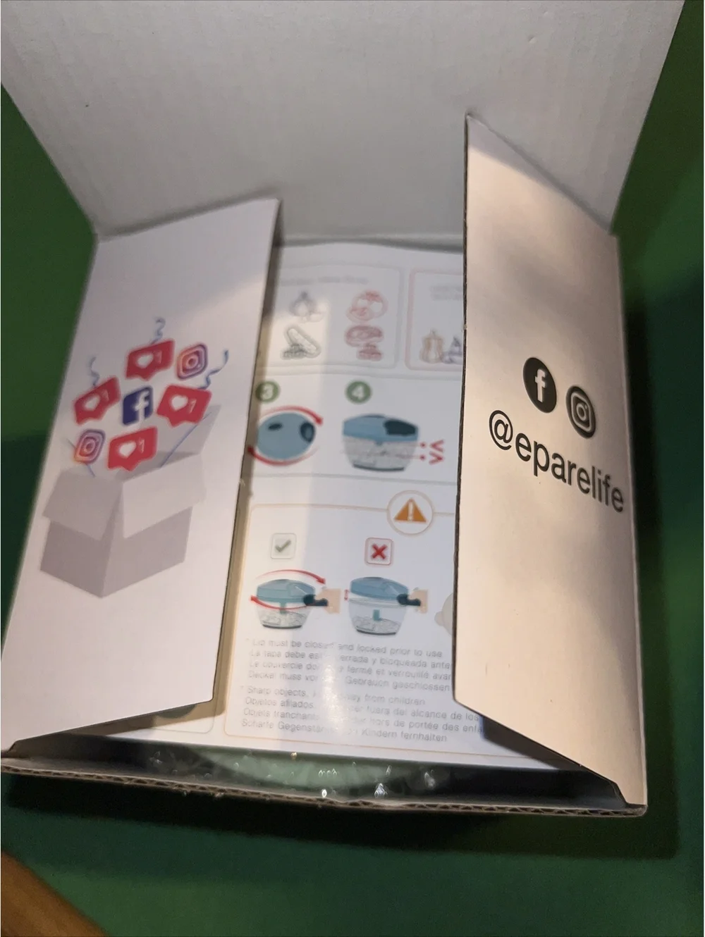 Epare Mini Vegetable Chopper - 3 Chop Size Selection - Manual New in Box